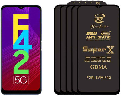 GDMA Edge To Edge Tempered Glass for SAMSUNG F42(Pack of 5)
