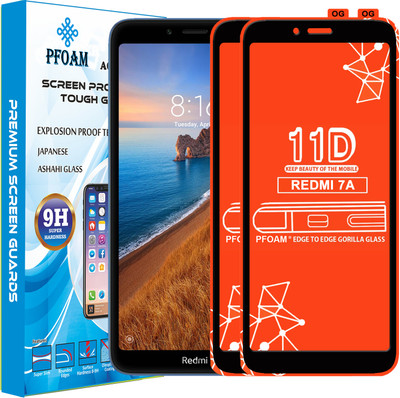 PFOAM Edge To Edge Tempered Glass for REDMI 7A(Pack of 2)