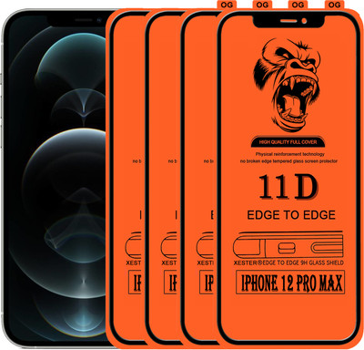 PFOAM Edge To Edge Tempered Glass for APPLE IPHONE 12 PRO MAX(Pack of 4)