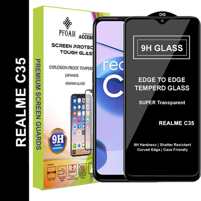 PFOAM Edge To Edge Tempered Glass for REALME C35(Pack of 1)