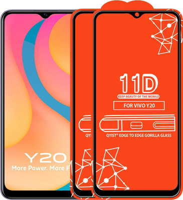 Qyist Edge To Edge Tempered Glass for Vivo Y20(Pack of 2)