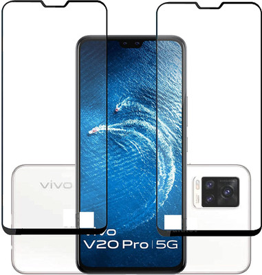 NIMMIKA ENTERPRISES Edge To Edge Tempered Glass for Vivo V20 Pro 5G(Edge-to-Edge Coverage | 9H Hardness Protection | High-Definition Clarity | Bubble-Free Installation | Shatter-Resistant Technology | Oleophobic Coating | Case-Friendly Design)(Pack of 2)
