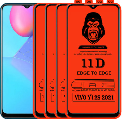 Rofix star Edge To Edge Tempered Glass for VIVO Y12S 2021(Pack of 4)