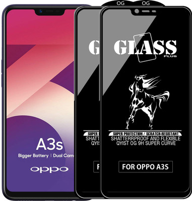 Qyist Edge To Edge Tempered Glass for Oppo A3s(Pack of 2)