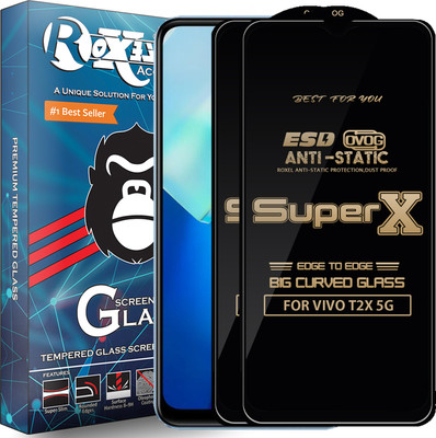 Roxel Edge To Edge Tempered Glass for VIVO T2X 5G(Pack of 2)