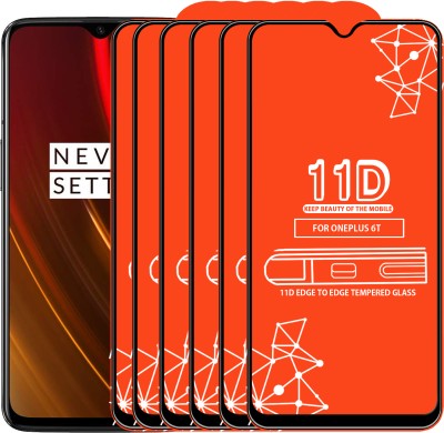 Qyist Edge To Edge Tempered Glass for OnePlus 6T(Pack of 6)