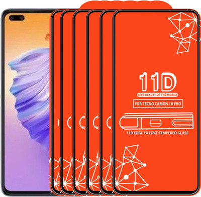 Qyist Edge To Edge Tempered Glass for Tecno Camon 18 Pro(Pack of 6)