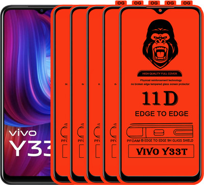 Laxdom Edge To Edge Tempered Glass for VIVO Y33T(Pack of 5)