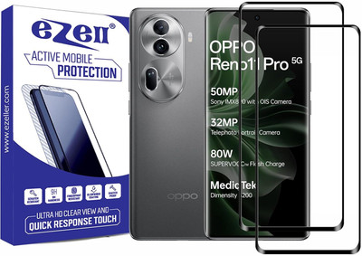 eZell Edge To Edge Tempered Glass for OPPO RENO 11 PRO 5G(Pack of 2)