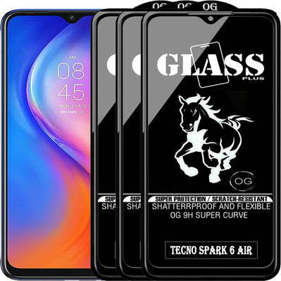 PFOAM Edge To Edge Tempered Glass for TECNO SPARK 6 AIR(Pack of 3)