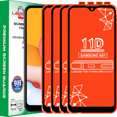 Laxdom Edge To Edge Tempered Glass for SAMSUNG GALAXY A01(Pack of 4)