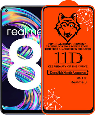 DeepzHub Edge To Edge Tempered Glass for Realme 8(Pack of 1)