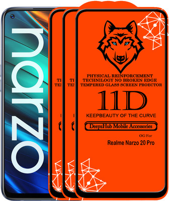 DeepzHub Edge To Edge Tempered Glass for Realme Narzo 20 Pro(Pack of 3)