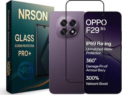 NRSON Edge To Edge Tempered Glass for Oppo F29 5G, (6.7 Inch ), with Easy Self Installation Kit(Pack of 1)