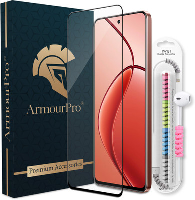 ArmourPro Edge To Edge Tempered Glass for Realme 14X 5G, Realme 14X, OG Tempered Glass with Cable Protector(Pack of 1)