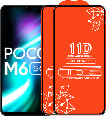 Qyist Edge To Edge Tempered Glass for poco m6 5g(Pack of 2)