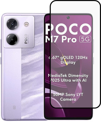 VISHRN Edge To Edge Tempered Glass for POCO C75 5G, Poco C75 5G, Poco C75(Pack of 1)