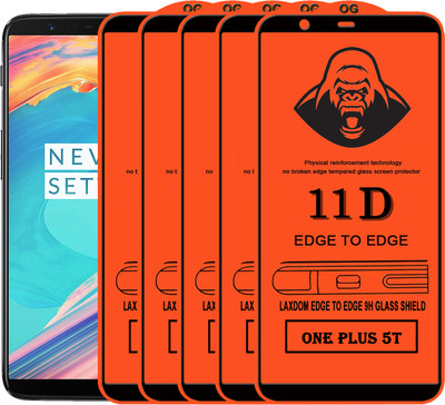 Laxdom Edge To Edge Tempered Glass for OnePlus 5T(Pack of 5)