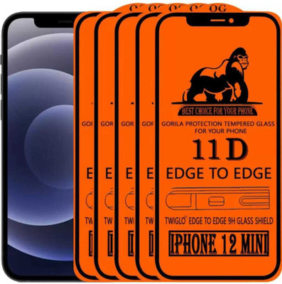KRISHNA ACCEORIES Edge To Edge Tempered Glass for IPHONE 12 MINI(Pack of 5)