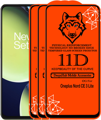 CRodible Edge To Edge Tempered Glass for OnePlus Nord CE 3 Lite(Pack of 3)