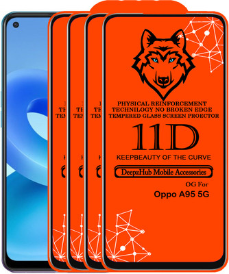 DeepzHub Edge To Edge Tempered Glass for OPPO A95 5G(Pack of 4)