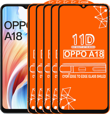 CYOR Edge To Edge Tempered Glass for OPPO A18(Pack of 5)