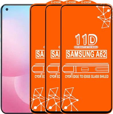 CYOR Edge To Edge Tempered Glass for SAMSUNG A62(Pack of 3)