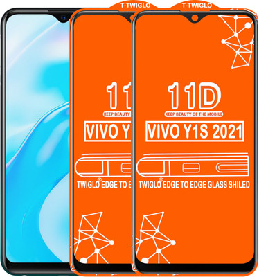 TWIGLO Edge To Edge Tempered Glass for VIVO Y1S 2021(Pack of 2)