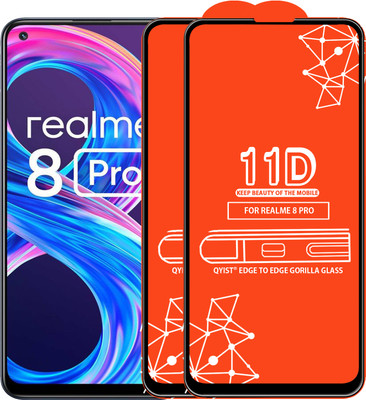 Qyist Edge To Edge Tempered Glass for Realme 8 Pro(Pack of 2)