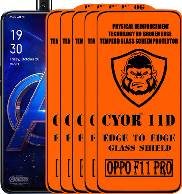CYOR Edge To Edge Tempered Glass for OPPO F11 PRO(Pack of 5)