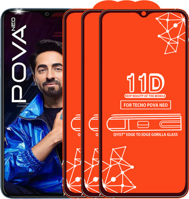 Qyist Edge To Edge Tempered Glass for Tecno Pova Neo(Pack of 3)