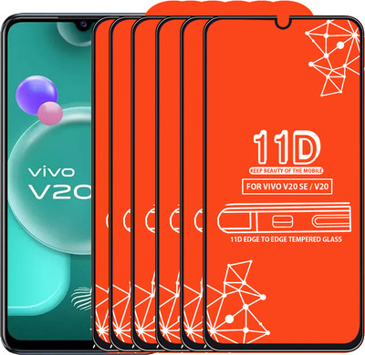 Qyist Edge To Edge Tempered Glass for Vivo V20 Se(Pack of 6)