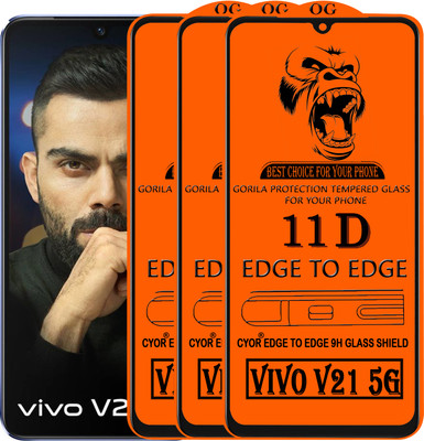 CYOR Edge To Edge Tempered Glass for VIVO V21 5G(Pack of 3)