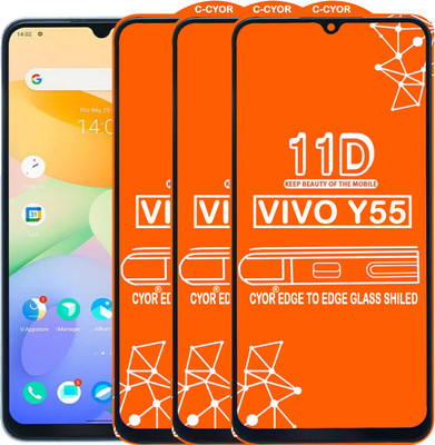 CYOR Edge To Edge Tempered Glass for VIVO Y55(Pack of 3)