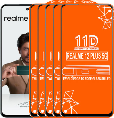 TWIGLO Edge To Edge Tempered Glass for REALME 12 PLUS 5G(Pack of 5)