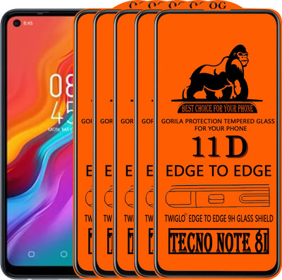 TWIGLO Edge To Edge Tempered Glass for TECNO NOTE 8I(Pack of 5)
