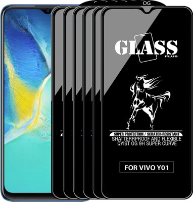 Qyist Edge To Edge Tempered Glass for VIVO Y01(Pack of 6)