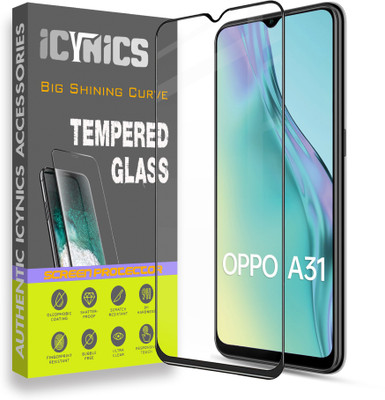 ICYNICS Edge To Edge Tempered Glass for Oppo A31, Anti-Fingerprint, Waterproof, Oil-resistant, Bubble-Free, Anti-Static with Full Screen Coverage & Easy Installation(Pack of 1)
