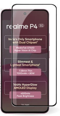 VALKAR Edge To Edge Tempered Glass for realme P4 5G(Pack of 1)