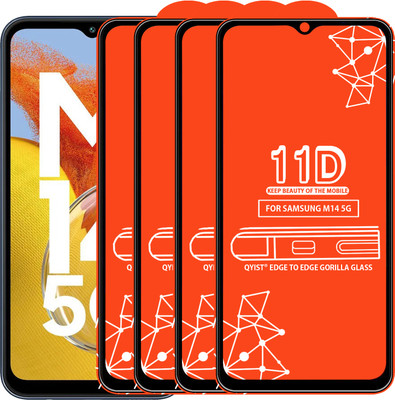 Qyist Edge To Edge Tempered Glass for Samsung M14 5G(Pack of 4)