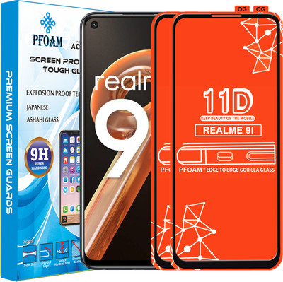 PFOAM Edge To Edge Tempered Glass for REALME 9I(Pack of 2)