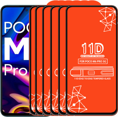 Qyist Edge To Edge Tempered Glass for Poco M6 Pro 5G(Pack of 6)