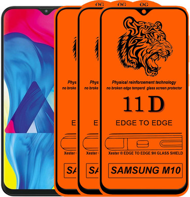 Xester Edge To Edge Tempered Glass for Samsung Galaxy M10(Pack of 3)