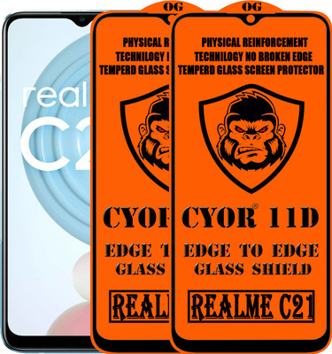 CYOR Edge To Edge Tempered Glass for REALME C21(Pack of 2)