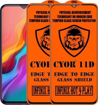 CYOR Edge To Edge Tempered Glass for INFINIX HOT 9 PLAY(Pack of 2)