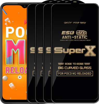 Roxel Edge To Edge Tempered Glass for POCO M2 RELOADED(Pack of 4)