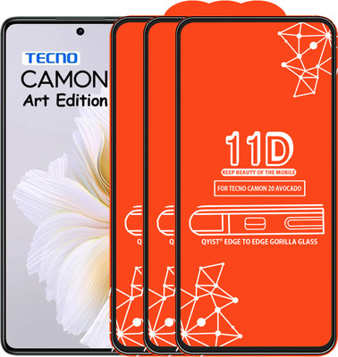 Qyist Edge To Edge Tempered Glass for TECNO CAMON 20 AVOCADO EDITION(Pack of 3)