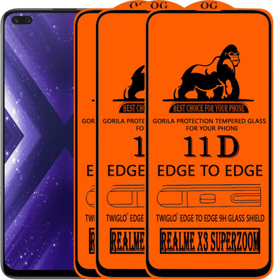 TWIGLO Edge To Edge Tempered Glass for REALME X3 SUPERZOOM(Pack of 3)