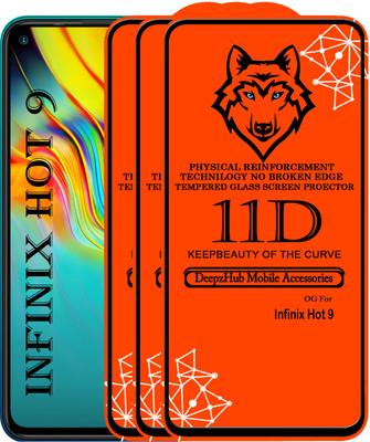 DeepzHub Edge To Edge Tempered Glass for Infinix Hot 9(Pack of 3)