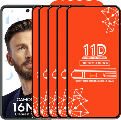 Qyist Edge To Edge Tempered Glass for Tecno Camon 17(Pack of 5)